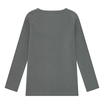 BIRKHOLM Rib Bluse Elefant Grå